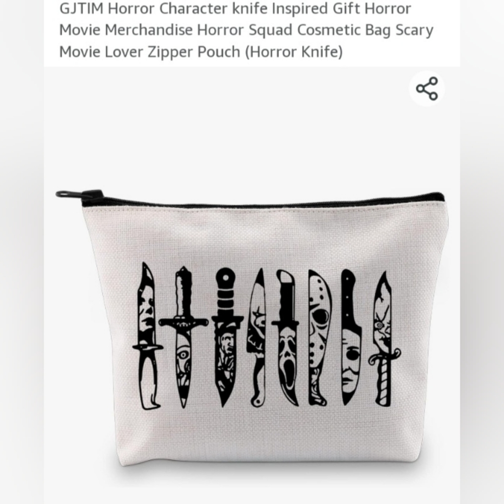 NWT horror character inspired makeup cosmetic bag